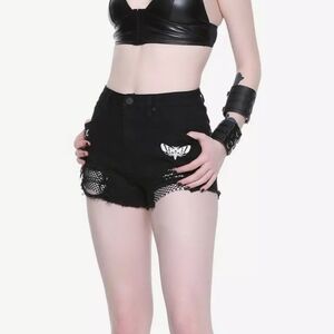 Blackcraft Black Distressed Women Shorts